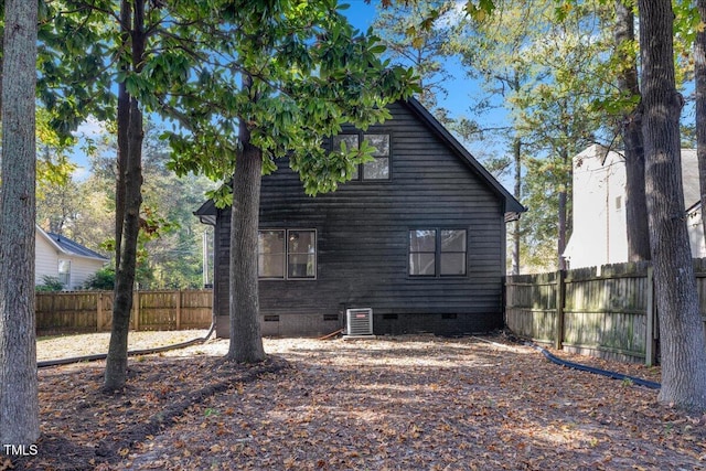 view of home's exterior with central air condition unit