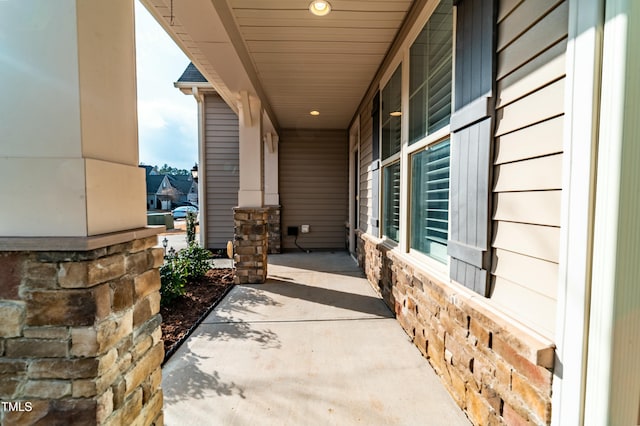 view of patio with a porch