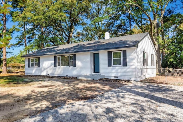 view of single story home