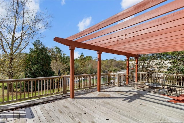 deck featuring a pergola