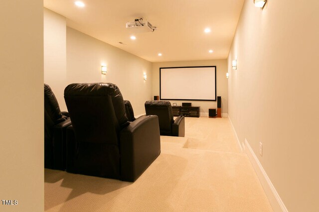 view of carpeted home theater