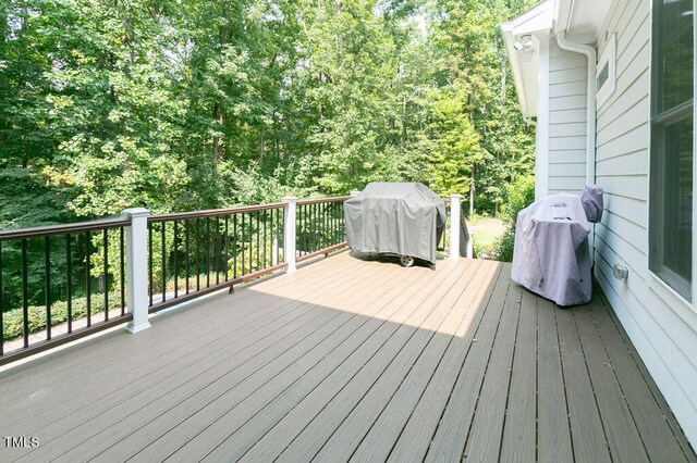 deck with area for grilling