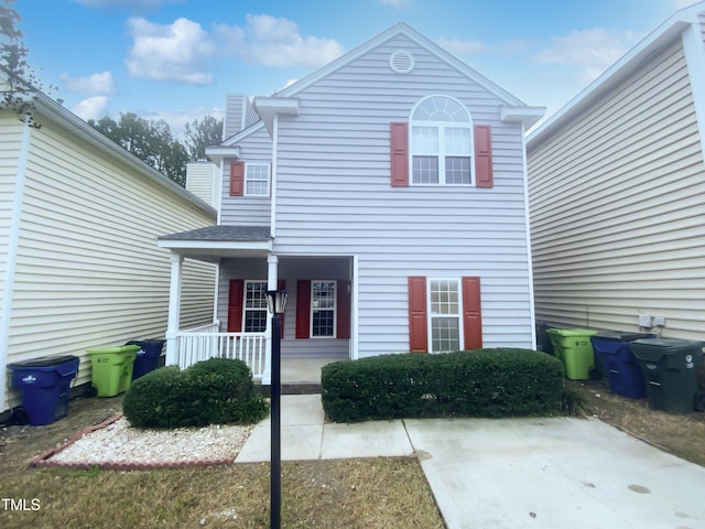 view of front of property featuring covered porch