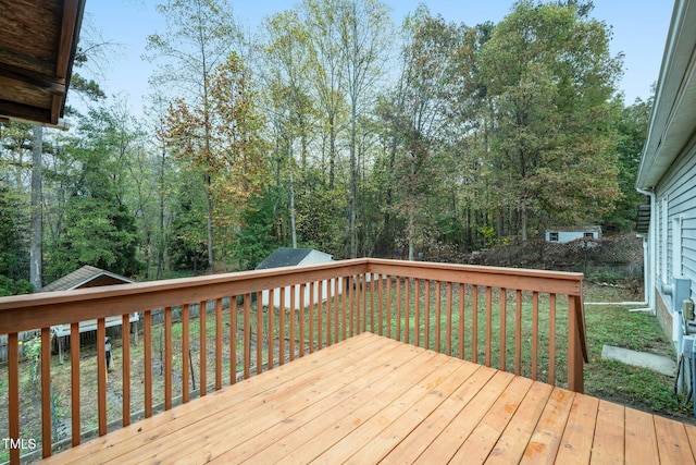 deck featuring a yard