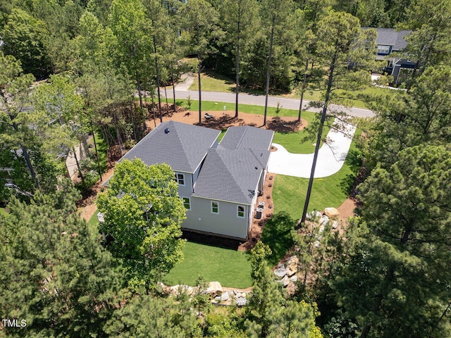 103 Brandy Ml, Pittsboro, NC 27312 - aerial view of property and surrounding area with a heavily wooded area