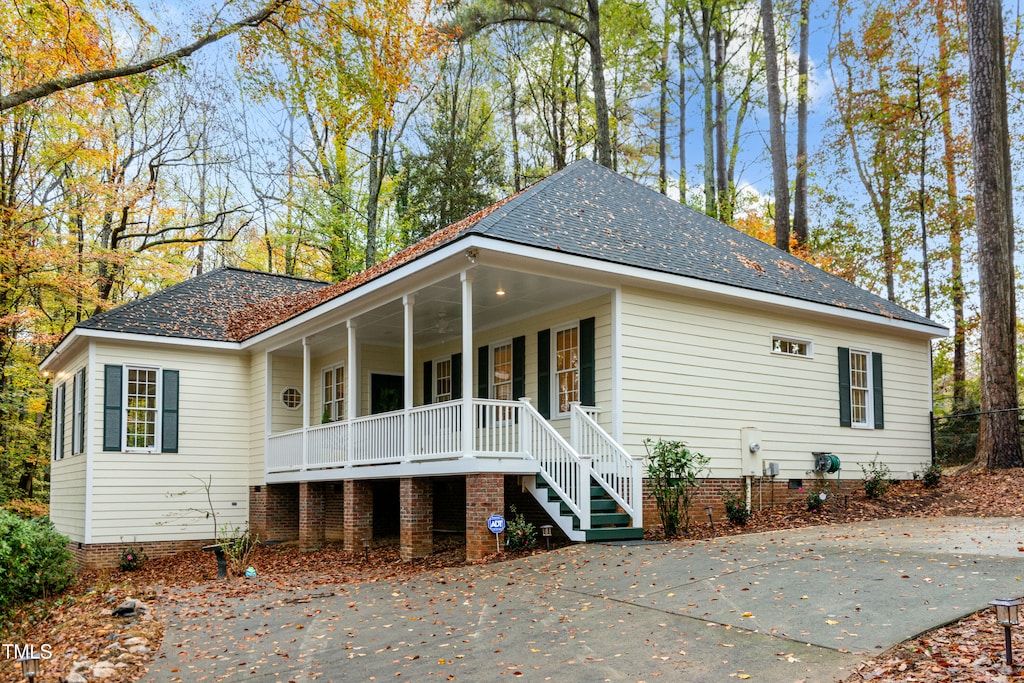 exterior space featuring covered porch