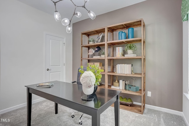 view of carpeted office