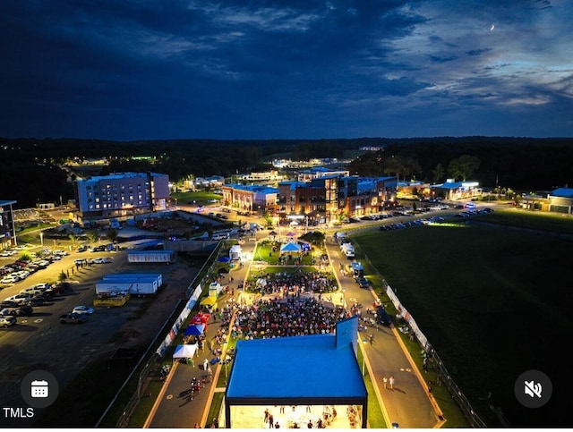 view of aerial view at twilight