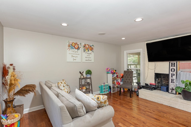 living room featuring hardwood / wood-style floors