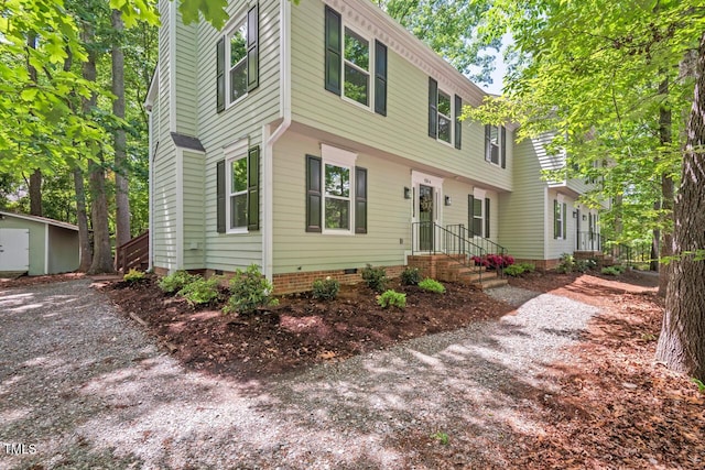 120 Kingston Dr, Chapel Hill, NC 27514 - colonial-style house with an outbuilding and crawl space