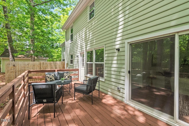 120 Kingston Dr, Chapel Hill, NC 27514 - wooden terrace with outdoor lounge area and fence