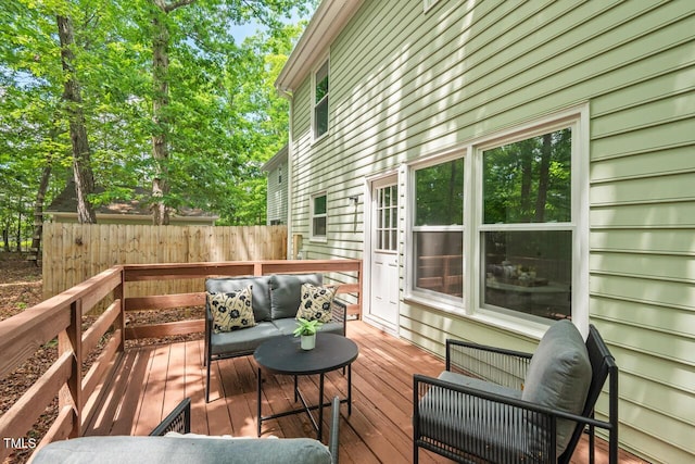 120 Kingston Dr, Chapel Hill, NC 27514 - wooden deck featuring fence and outdoor lounge area