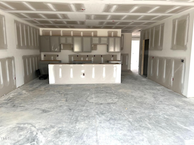 kitchen featuring gray cabinets