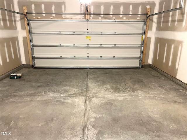 garage with baseboards