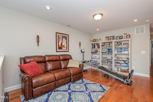 living room featuring hardwood / wood-style floors