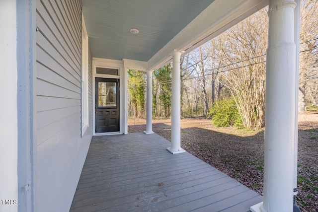 wooden deck with a porch