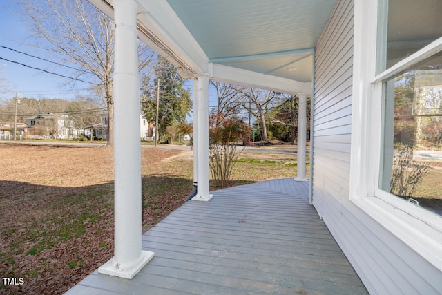 wooden deck with a porch