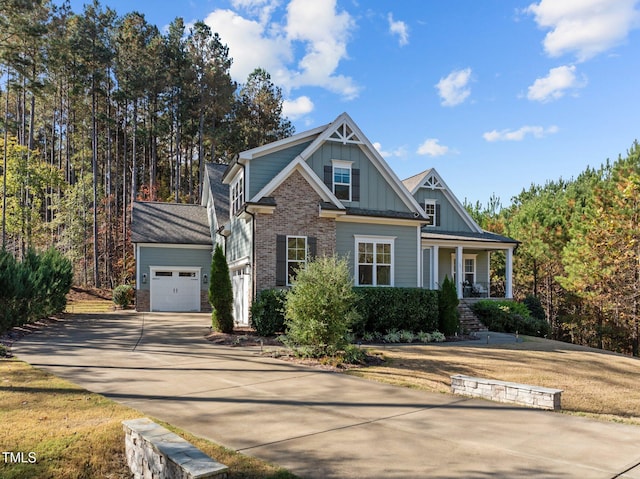 craftsman-style house with a garage