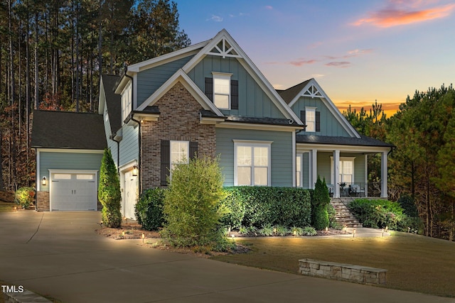 craftsman inspired home with a porch