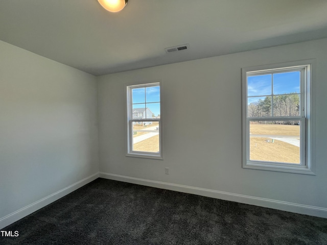 carpeted spare room featuring plenty of natural light