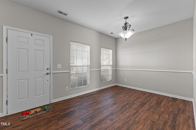 interior space featuring dark hardwood / wood-style flooring