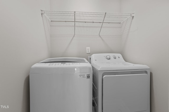 laundry area featuring washer and dryer