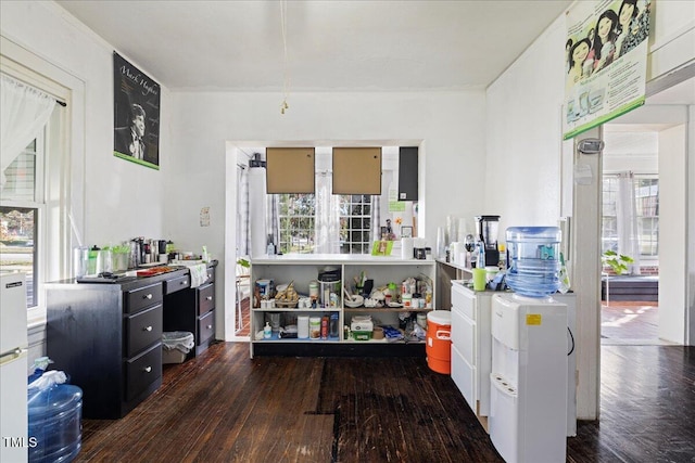 misc room with dark hardwood / wood-style flooring