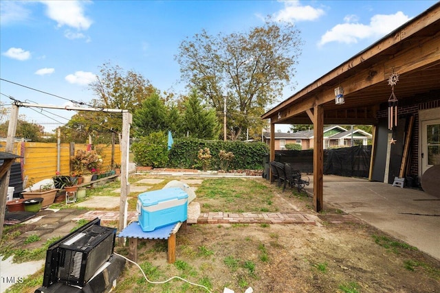 view of yard featuring a patio