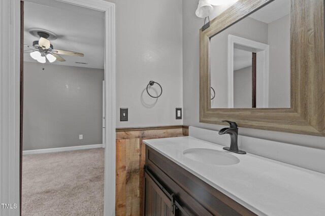 5600 Thornburg Dr, Wake Forest, NC 27587 - bathroom featuring vanity and ceiling fan
