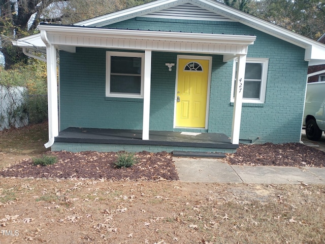 bungalow-style house featuring a porch