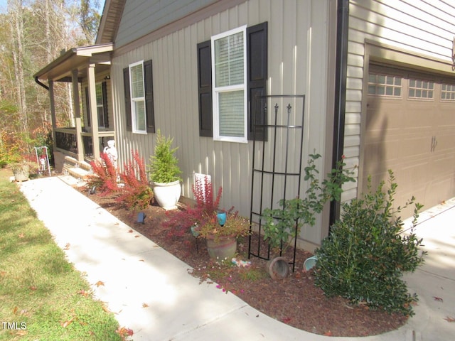 view of home's exterior featuring a garage