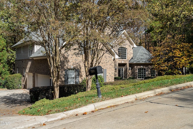 view of front property with a garage