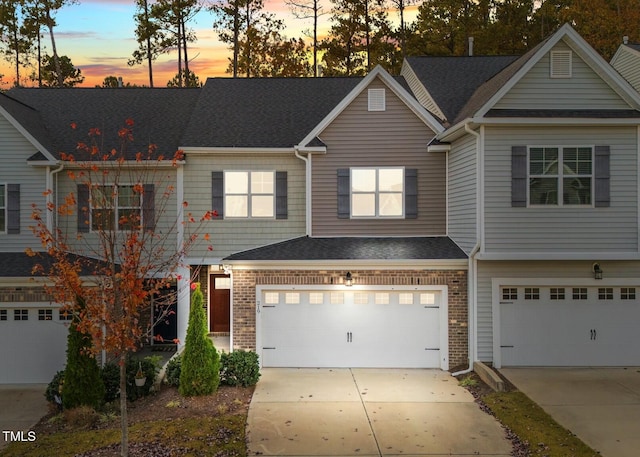 view of front of house with a garage