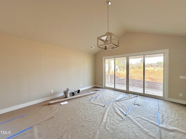 interior space with vaulted ceiling