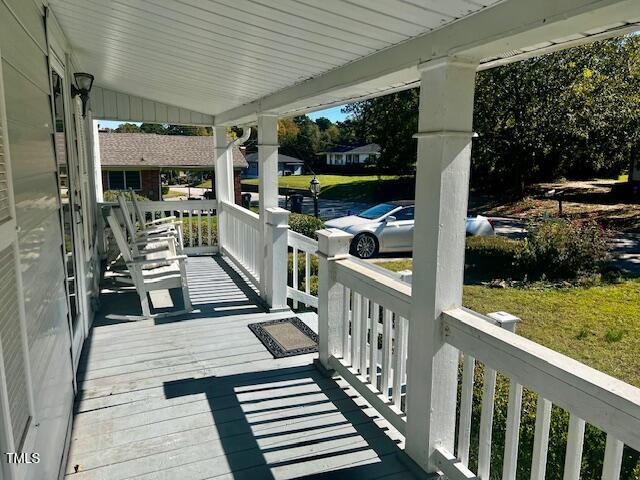 deck with a porch