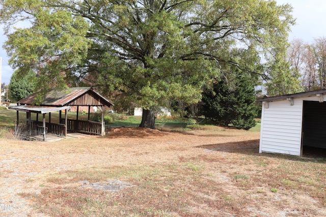 view of yard with a gazebo