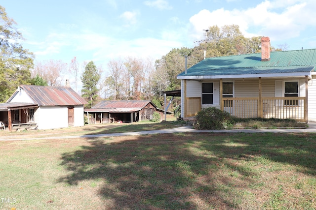 view of yard featuring a porch