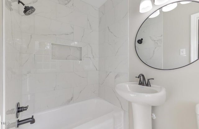 203 W Stewart St, Coats, NC 27521 - full bathroom featuring washtub / shower combination and a sink