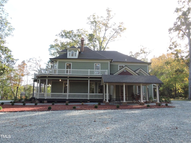 view of front of property with covered porch