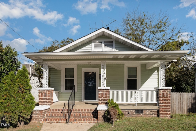 bungalow featuring covered porch