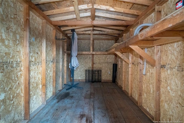 view of unfinished attic