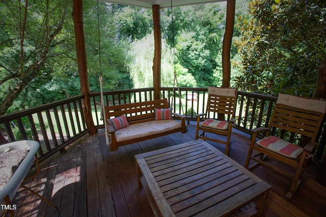 view of wooden deck