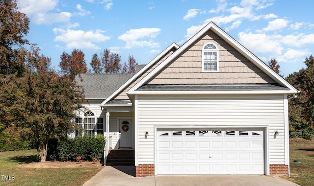 view of front facade with a garage