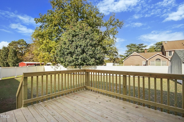 deck with a lawn