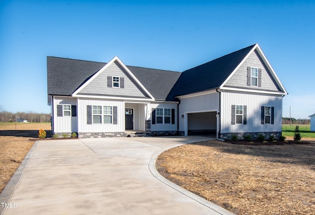 view of front of home with a garage