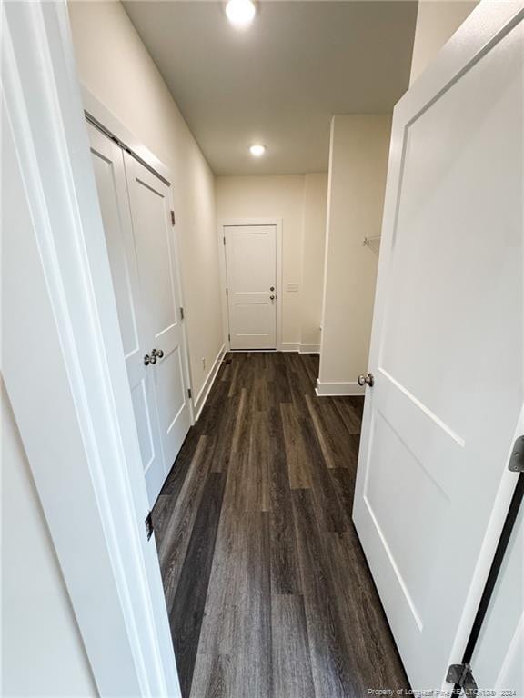 hall featuring dark hardwood / wood-style flooring