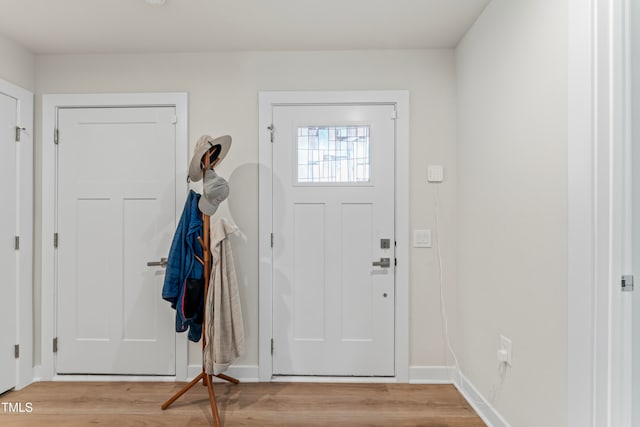 foyer featuring light hardwood / wood-style flooring