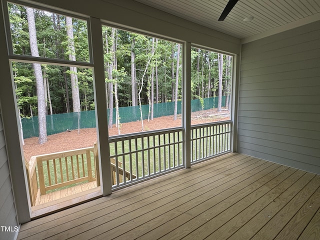 122 Sanderway Dr, Chapel Hill, NC 27516 - unfurnished sunroom with a ceiling fan