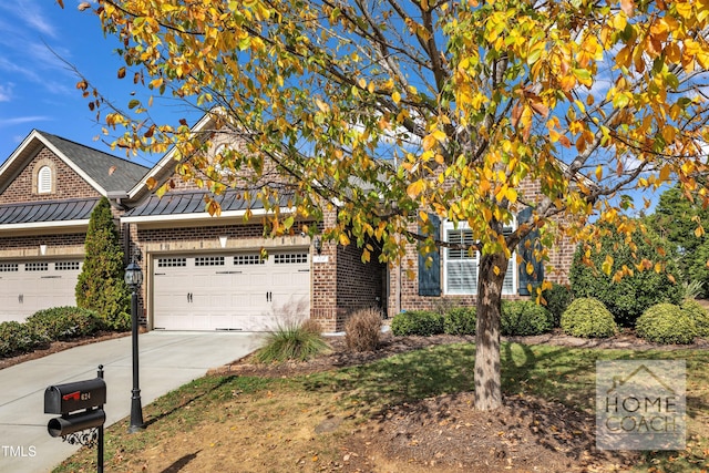 view of front of house with a garage