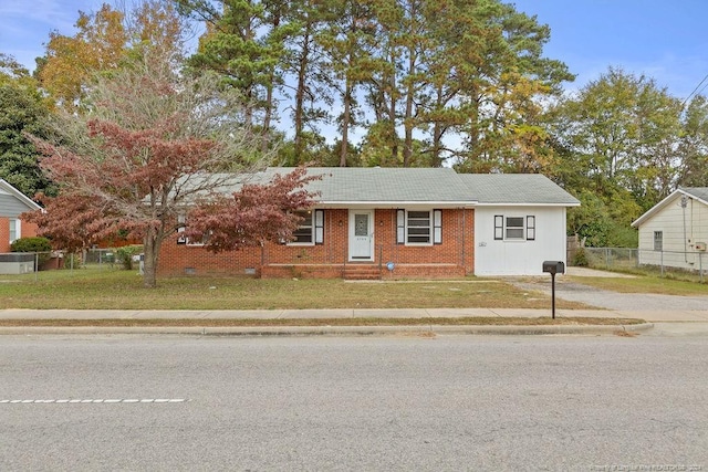 view of single story home